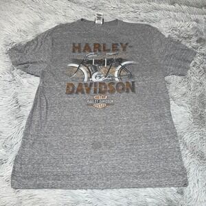 Harley‎ Davidson Mens XL Heather Grey Vintage Motorcycle Graphic T-Shirt Logo